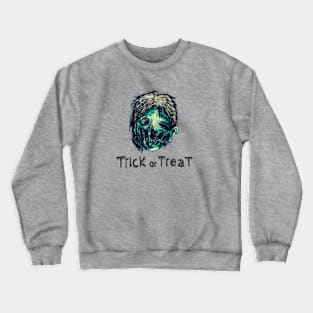 Trick or Treat Zombie Head Crewneck Sweatshirt